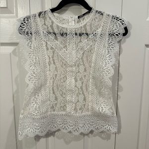 Zara lace top. Size: Small. Color: White.